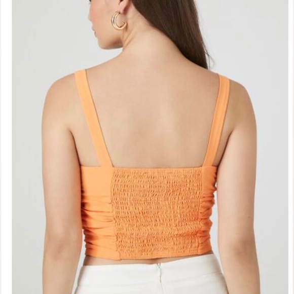 FOREVER 21 Peach scrunch crop top - Picture 6 of 6